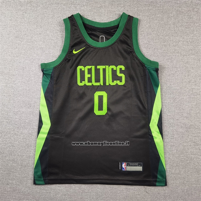 Maglia Bambino Boston Celtics Jayson Tatum No 0 Citta 2024-25 Nero
